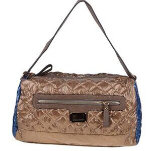 Quilted Brown & Blue Crossbody Bag – Chic Women’s Fashion Crossbody Handbag